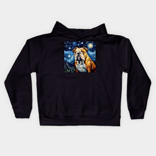 Bulldog oil Portrait Kids Hoodie